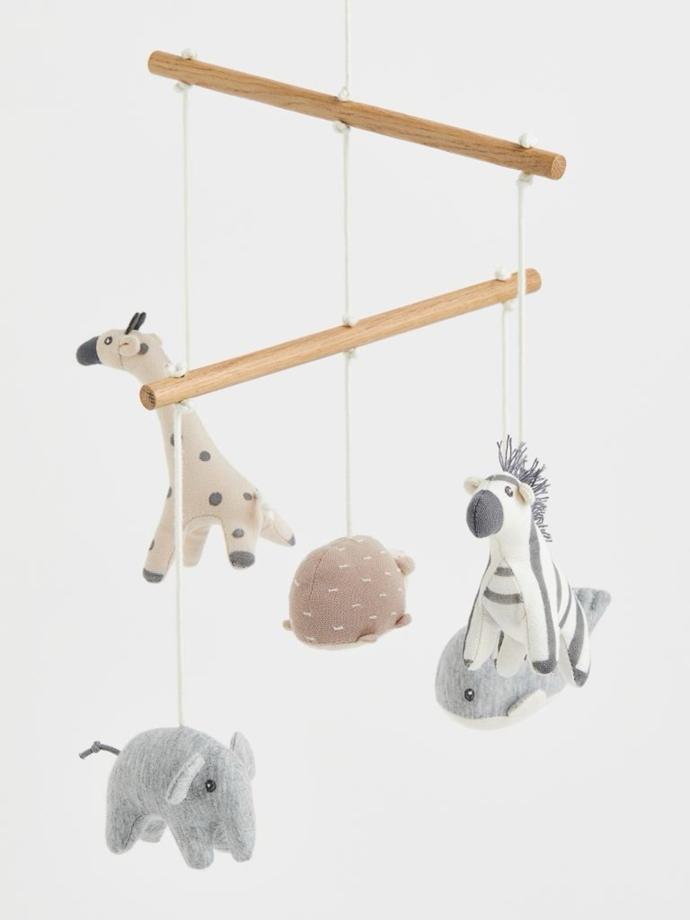 H&M White and Gray Striped Zebra Hanging Mobile
